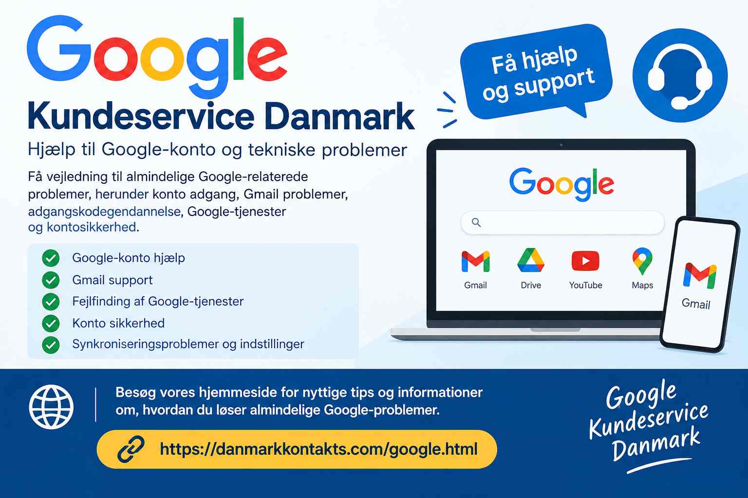  Google Kundeservice Danmark – Hjælp til Google-konto og tekniske problemer