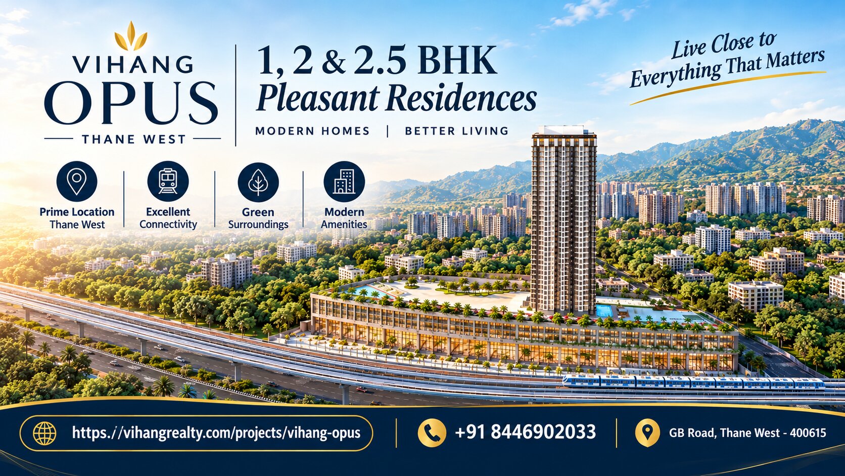  Vihang Opus Thane West 1, 2 & 2.5 BHK Pleasant Residences.