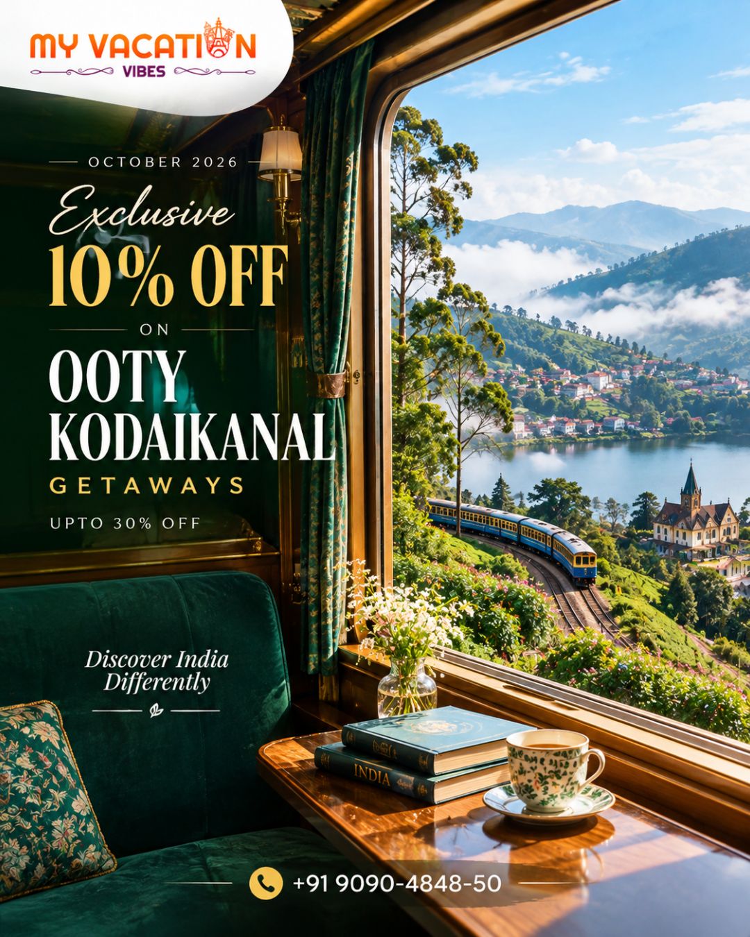  Exclusive 10% OFF on Ooty Kodaikanal Getaways – +91 9090-4848-50