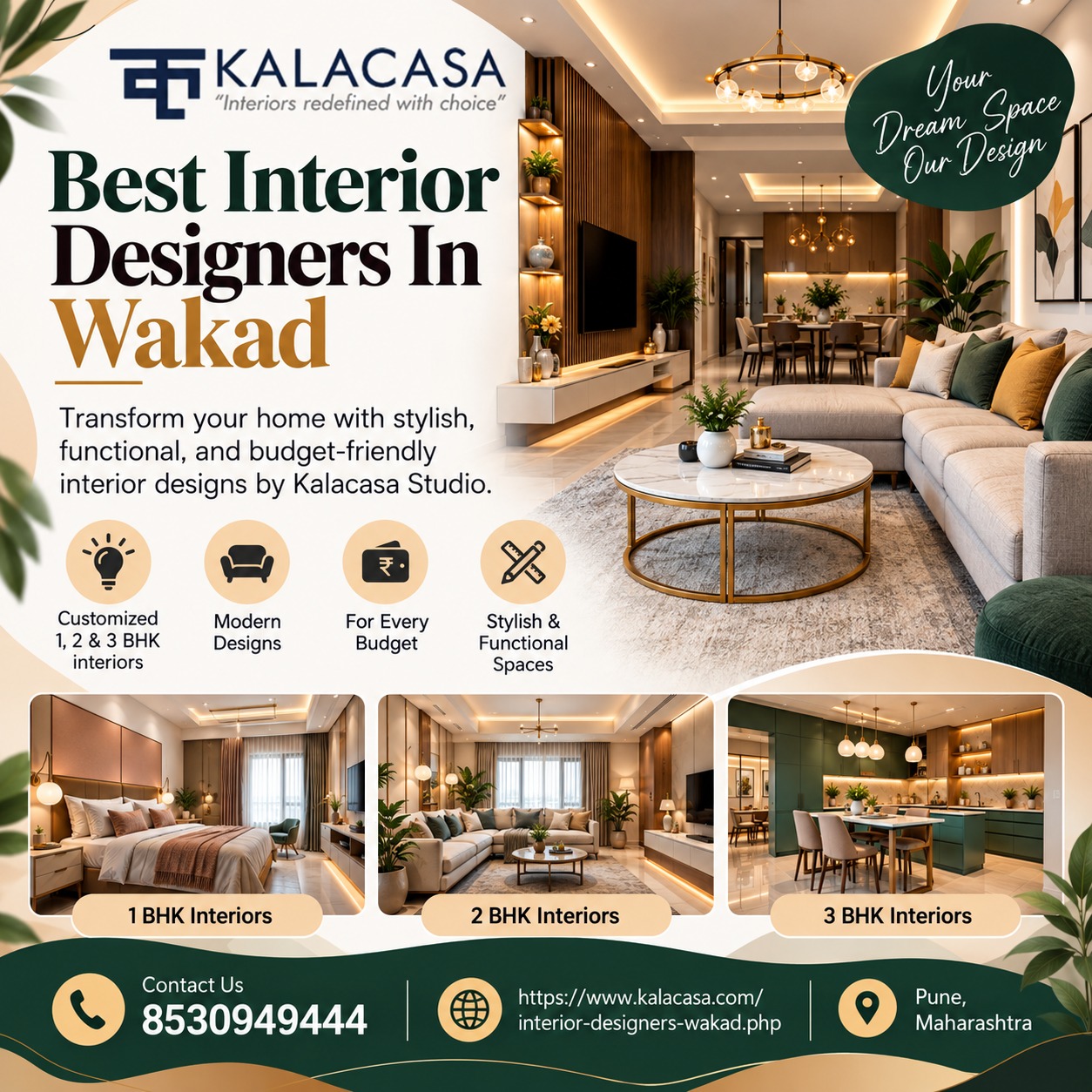  Best Interior Designers in Wakad | Interior Decorators For Apartment in Wakad  - Kalacasa studio