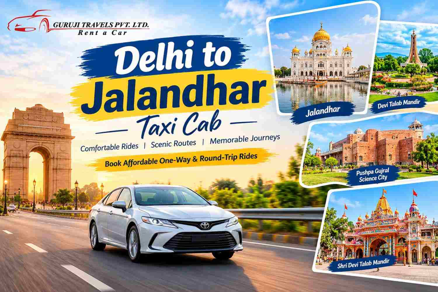  Delhi to Jalandhar Cab Service | Book Online