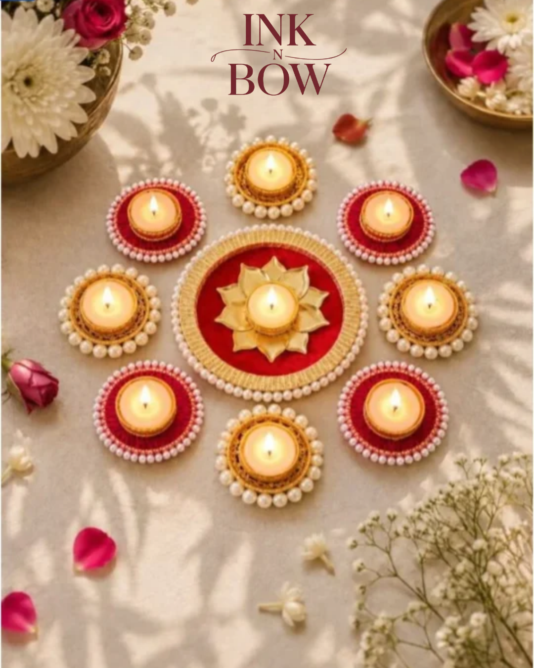  Order Handmade Rangoli Set for Home and Office Decor - Ink N Bow