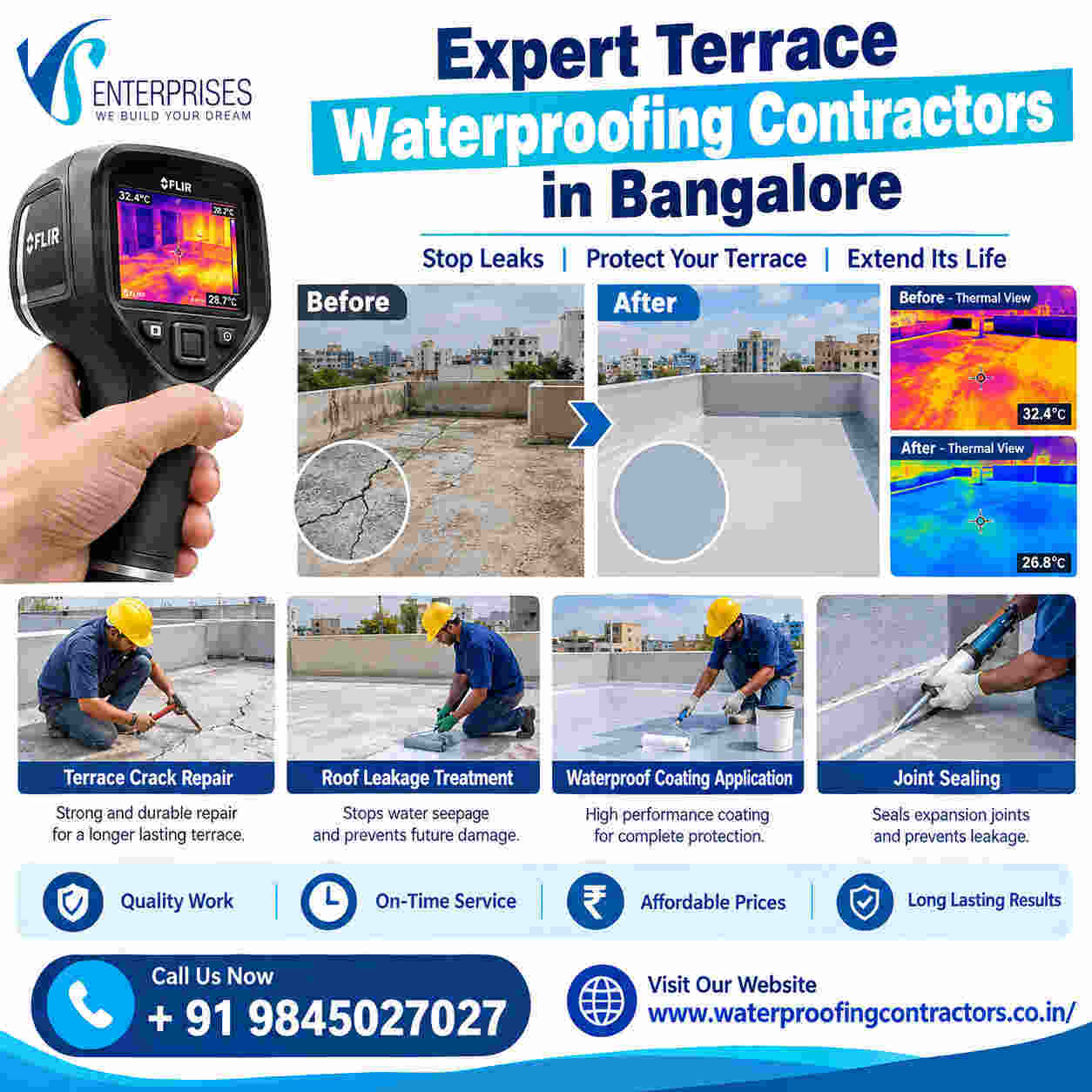  Expert Terrace Waterproofing Contractors in Bangalore