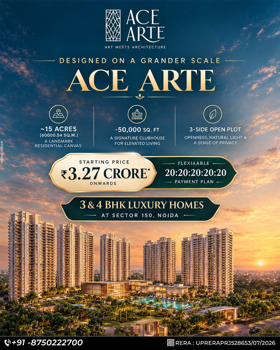  ace arte 3 bhk flats in noida