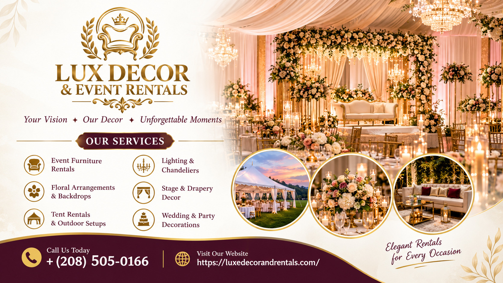  Luxe Decor And Rentals | Affordable Event Rental Company for Birthday Parties