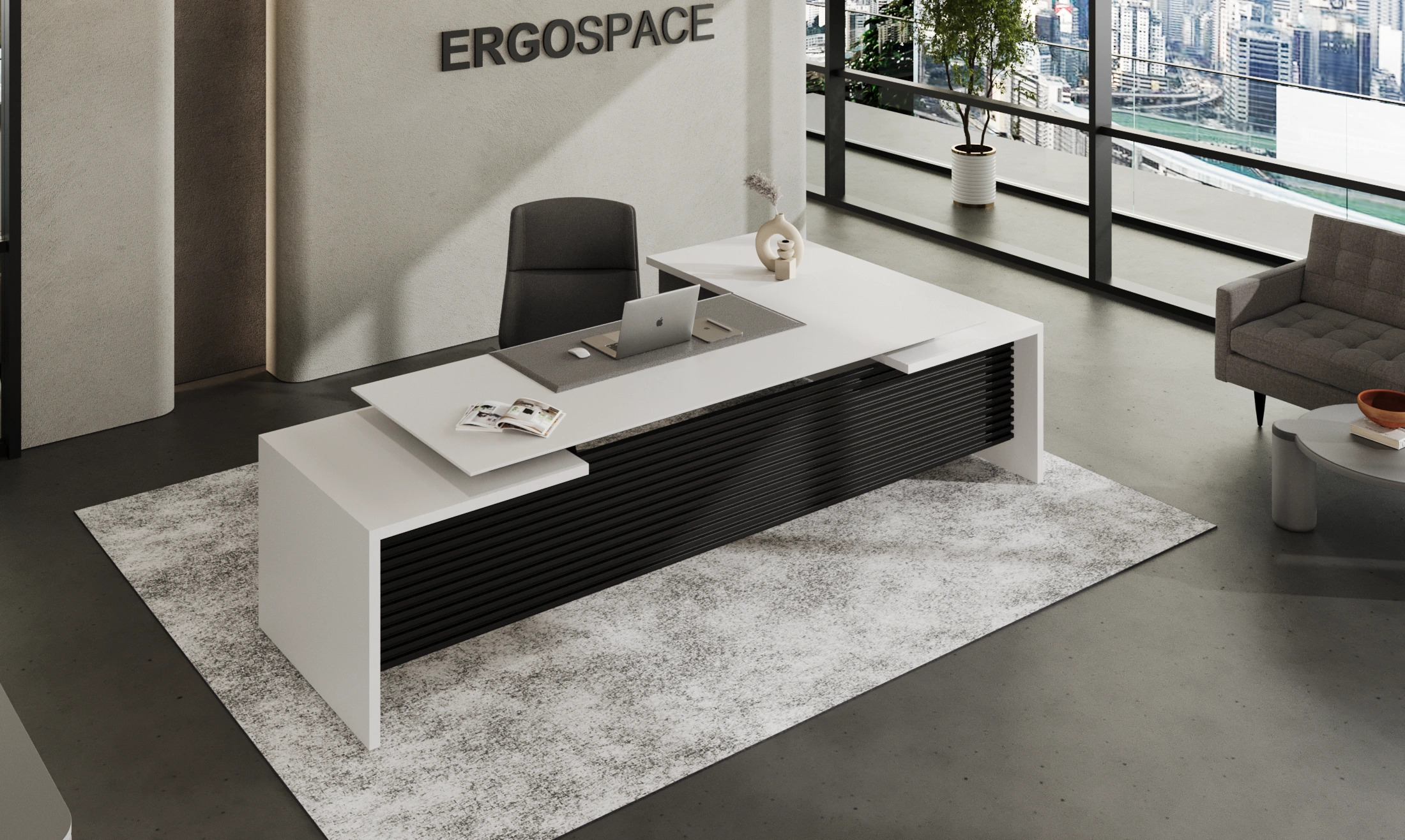  Upgrade Your Workspace with the Cit L-Shaped Executive Desk!