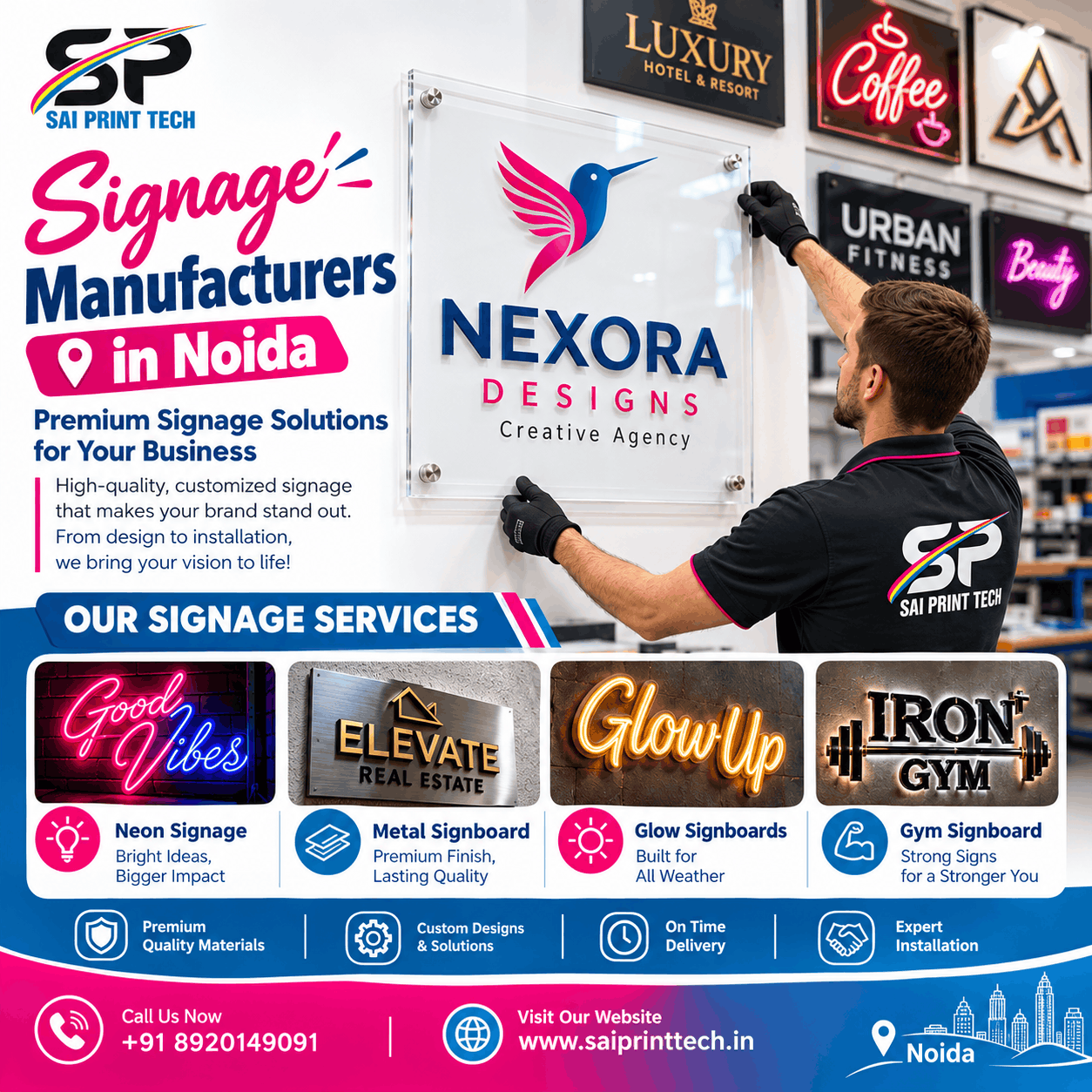  Signage Manufacturers in Noida for Business Display Needs