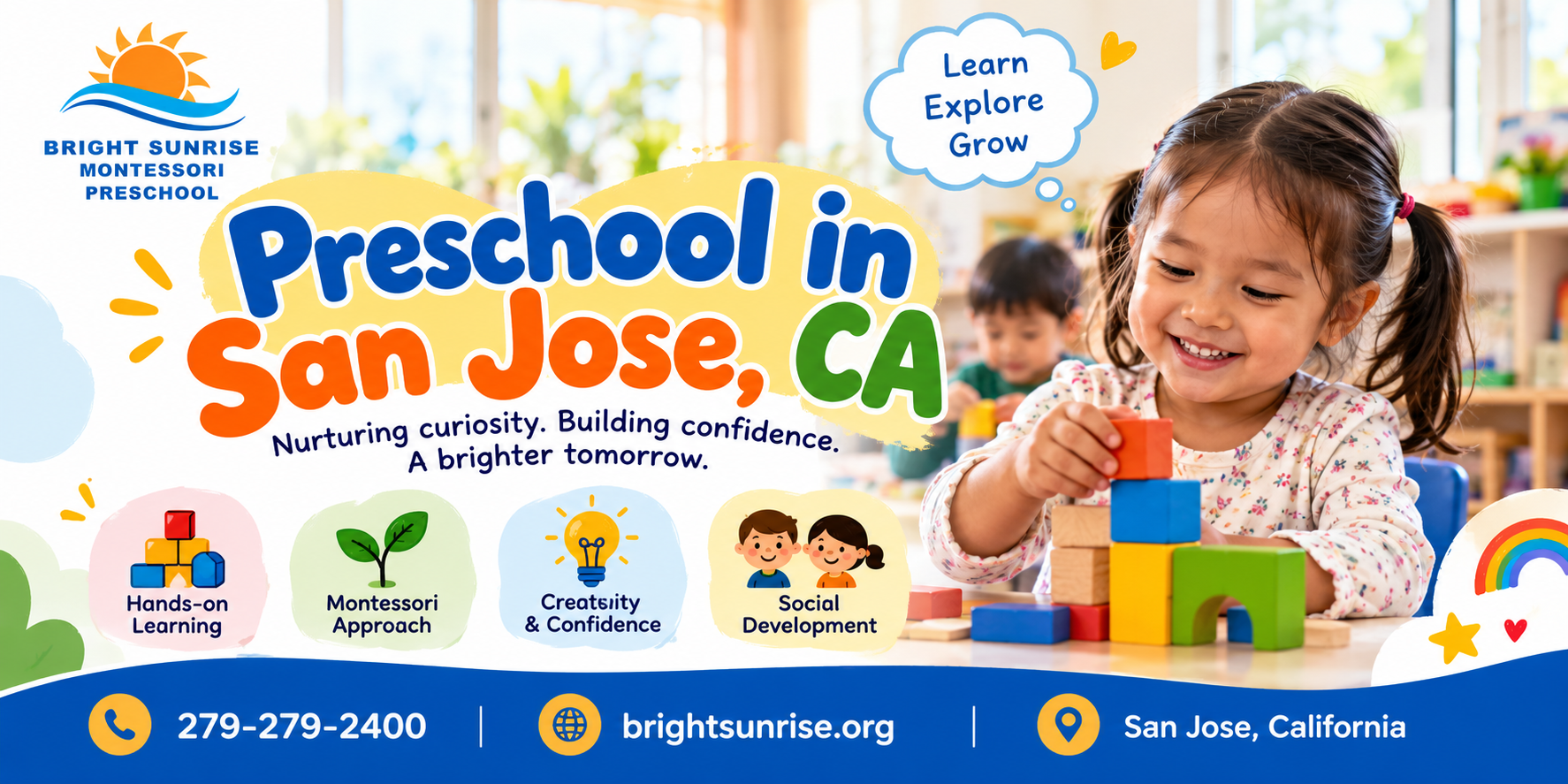  Preschool in San Jose CA: Montessori-Inspired Programs for Ages 18 Months to 5 Years
