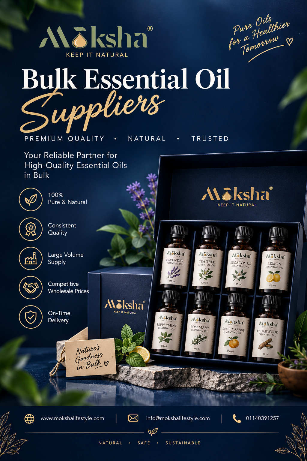 100% Natural Essential Oil supplier in Bulk | Moksha Lifestyle