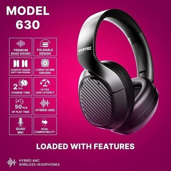  Kyptec LifeStyle® 630 Hybrid ANC Headphones for Powerful Bass, Films, Gaming & Extended Audio