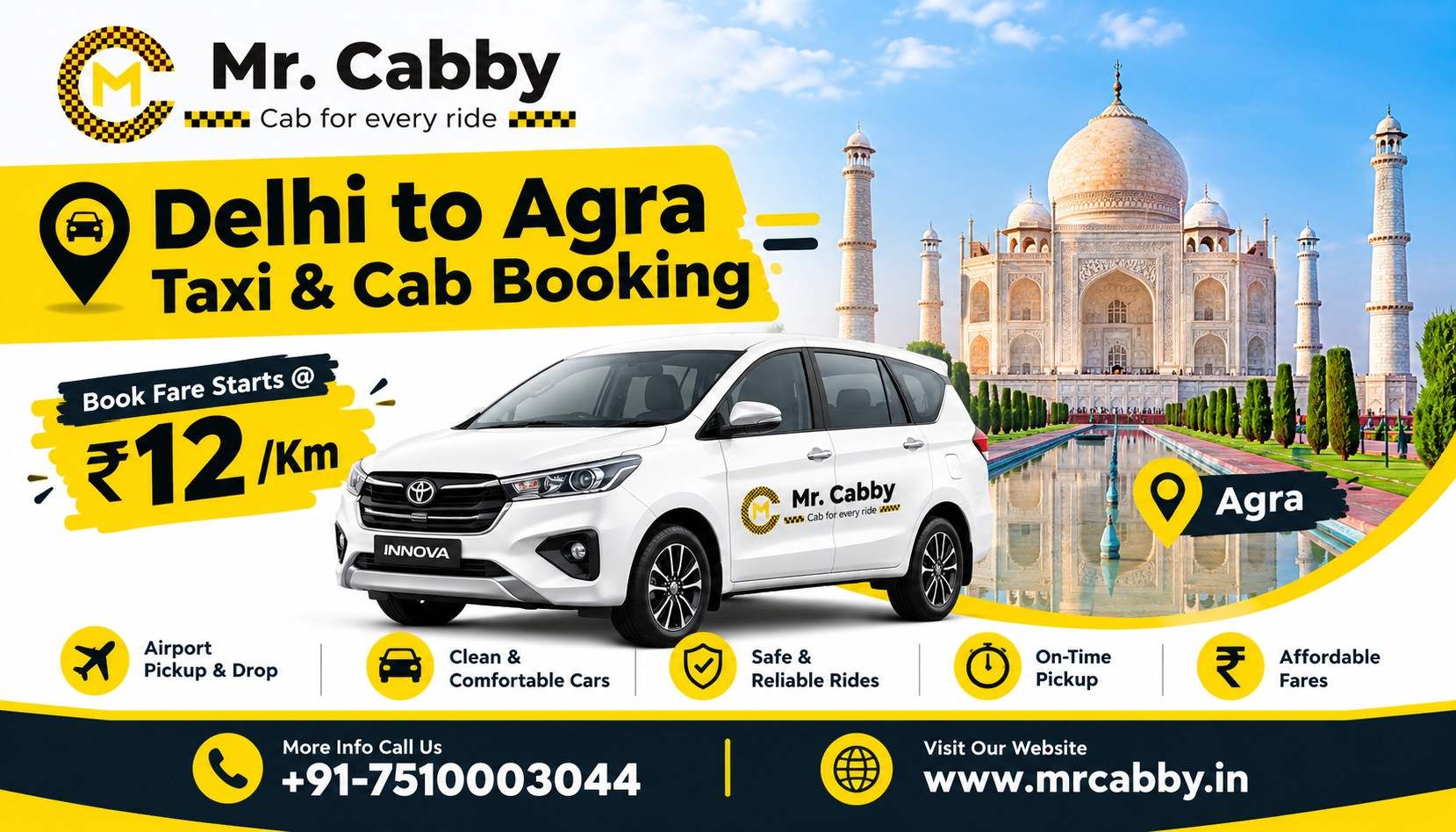  Book a Reliable Delhi to Agra Taxi Service – Mr. Cabby