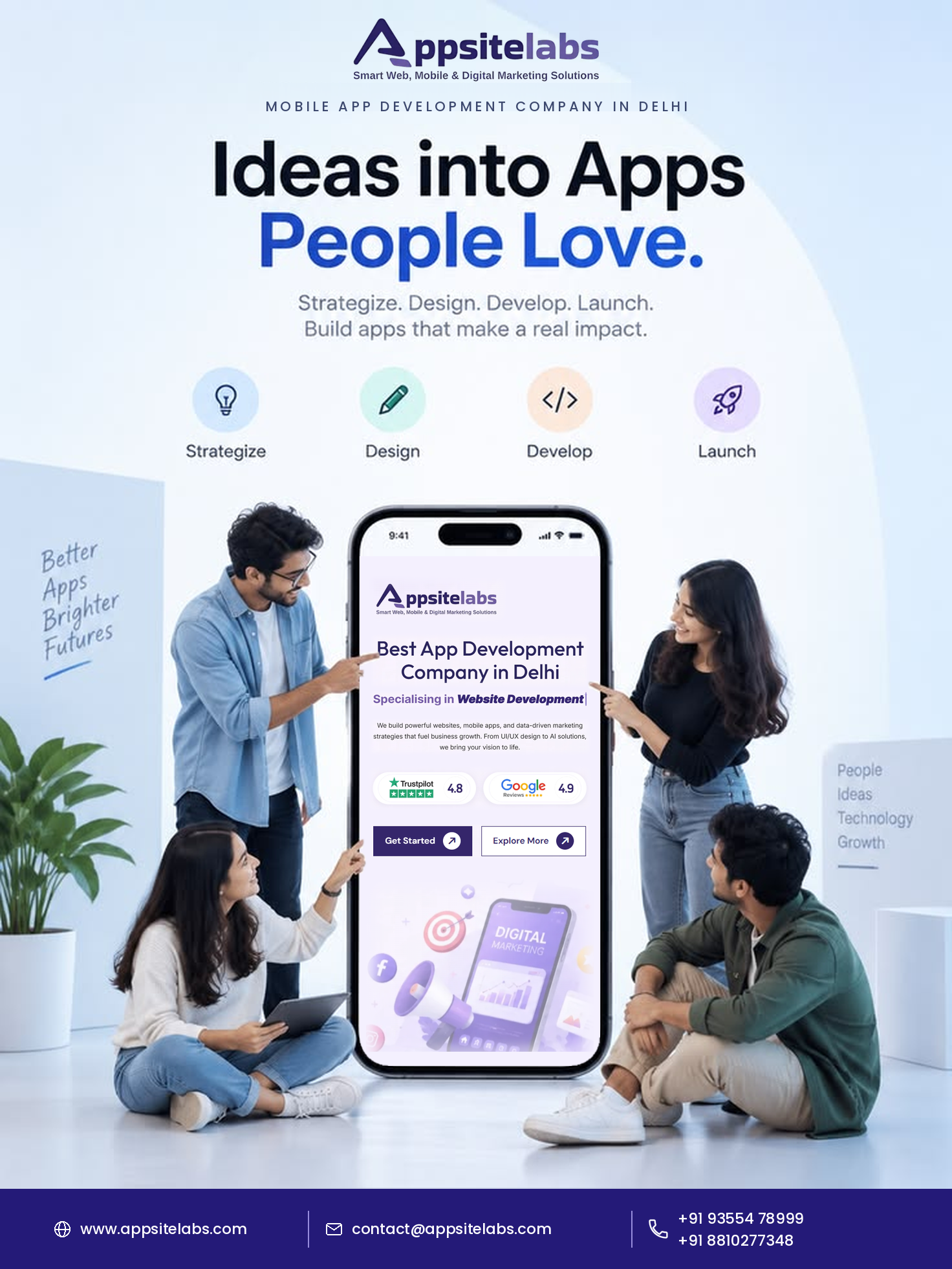  Mobile App Development Company in Delhi | Appsitelabs