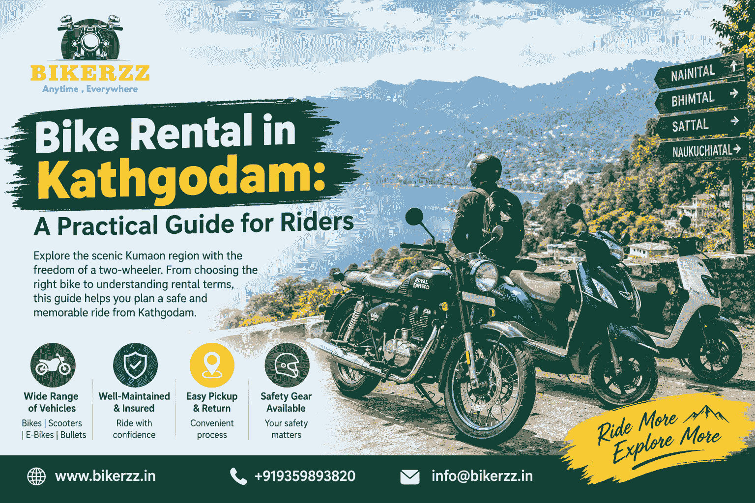  Bike Rental in Kathgodam – Explore Nearby Destinations with Bikerzz