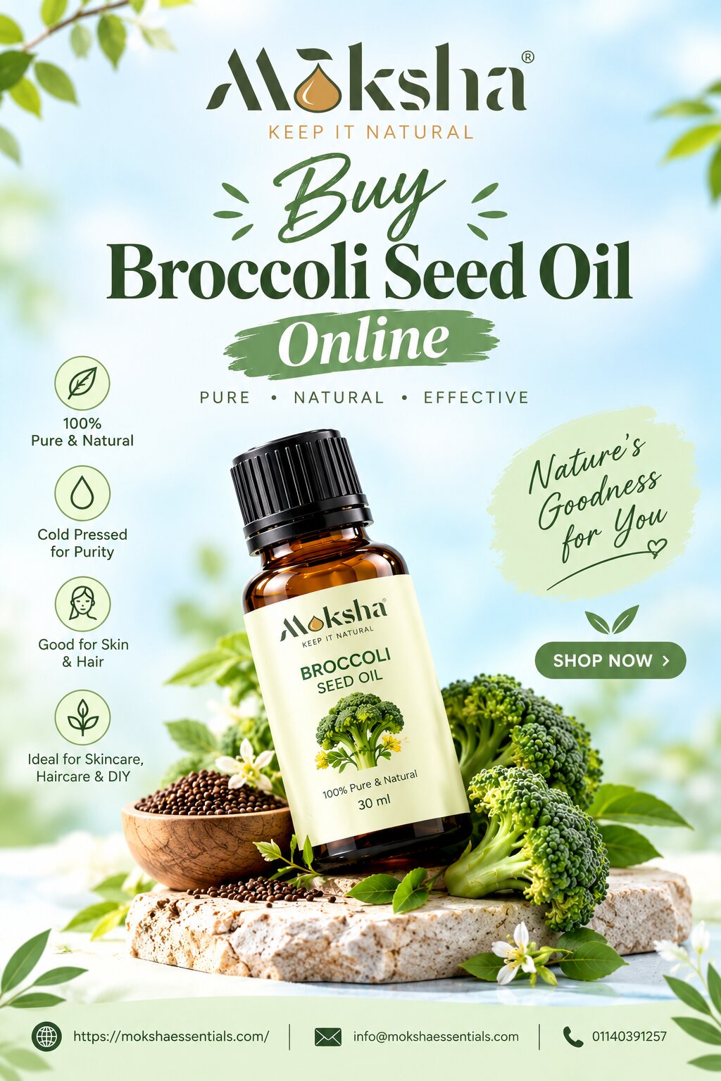  Buy Pure Broccoli Seed Oil Online | Moksha Essentials