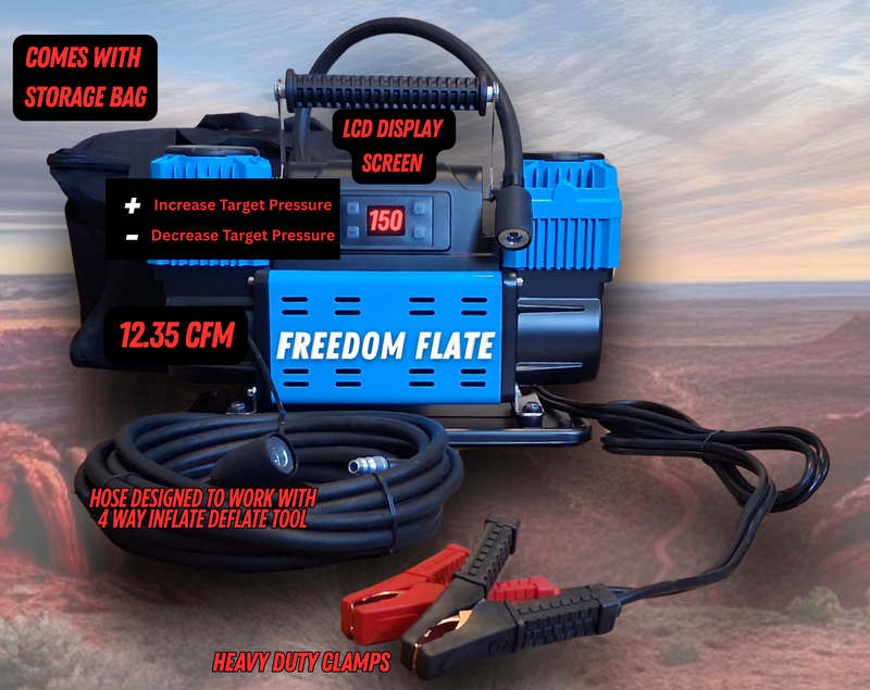  Best Portable Dual Tank Air Compressor for Overlanding USA | Freedom Flate 12V Dual Cylinder Air Compressor