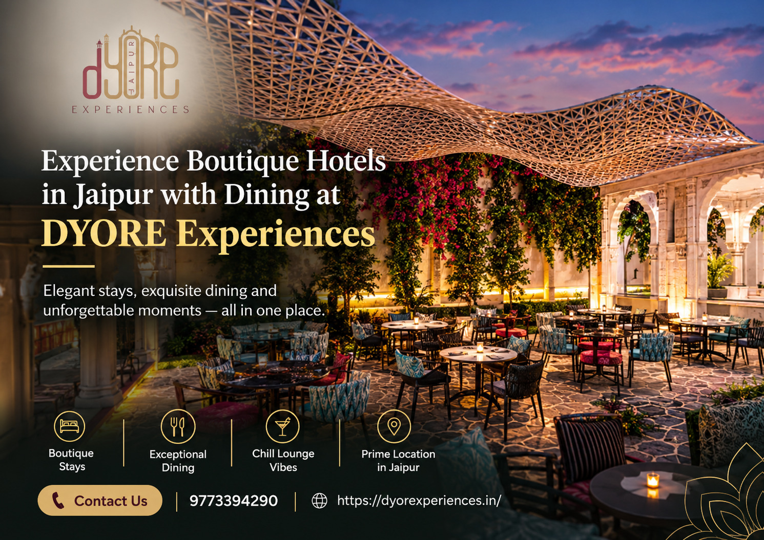  Experience Boutique Hotels in Jaipur with Dining at DYORE Experiences