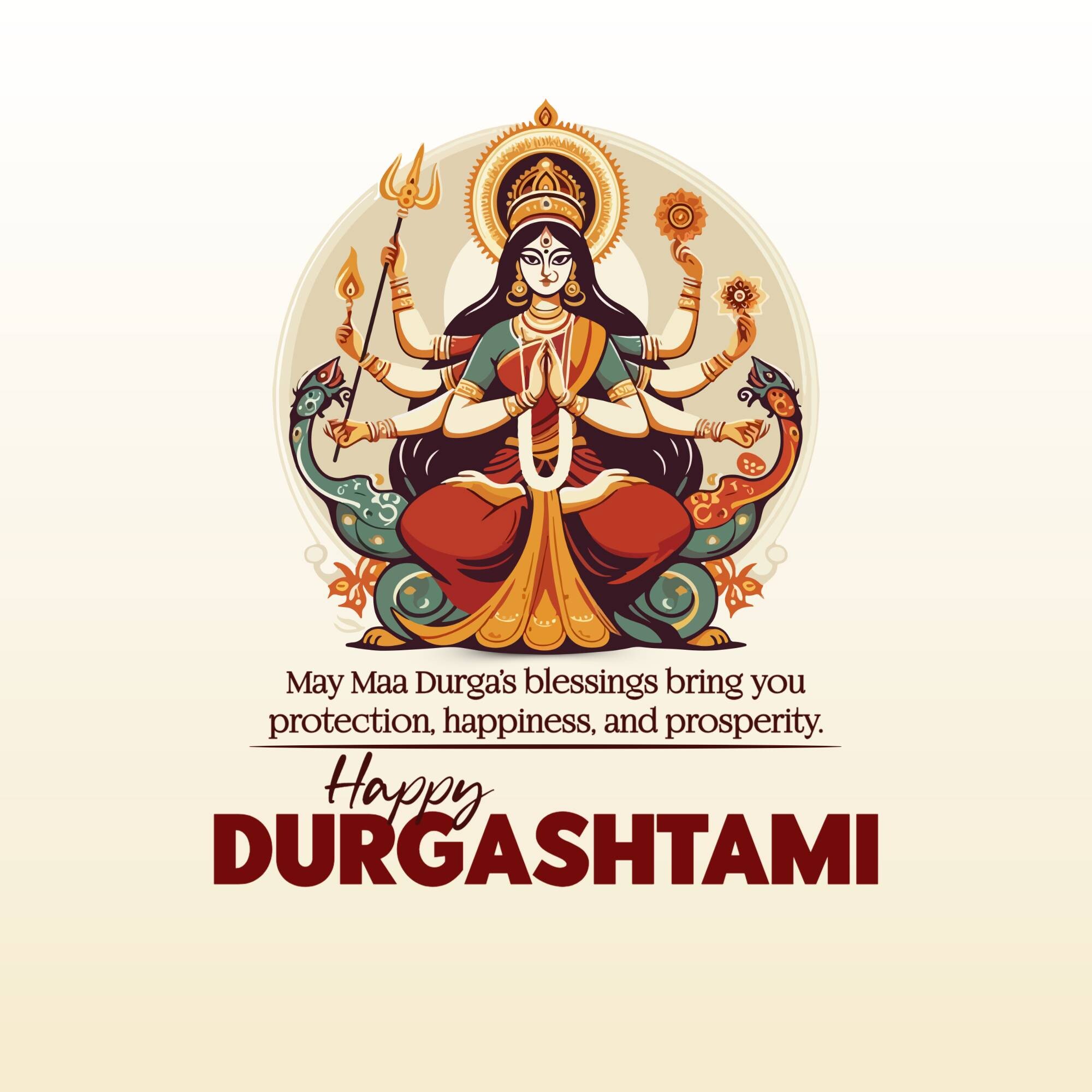  Maha Ashtami Classified Design | Happy Durga Ashtami Greeting Notice