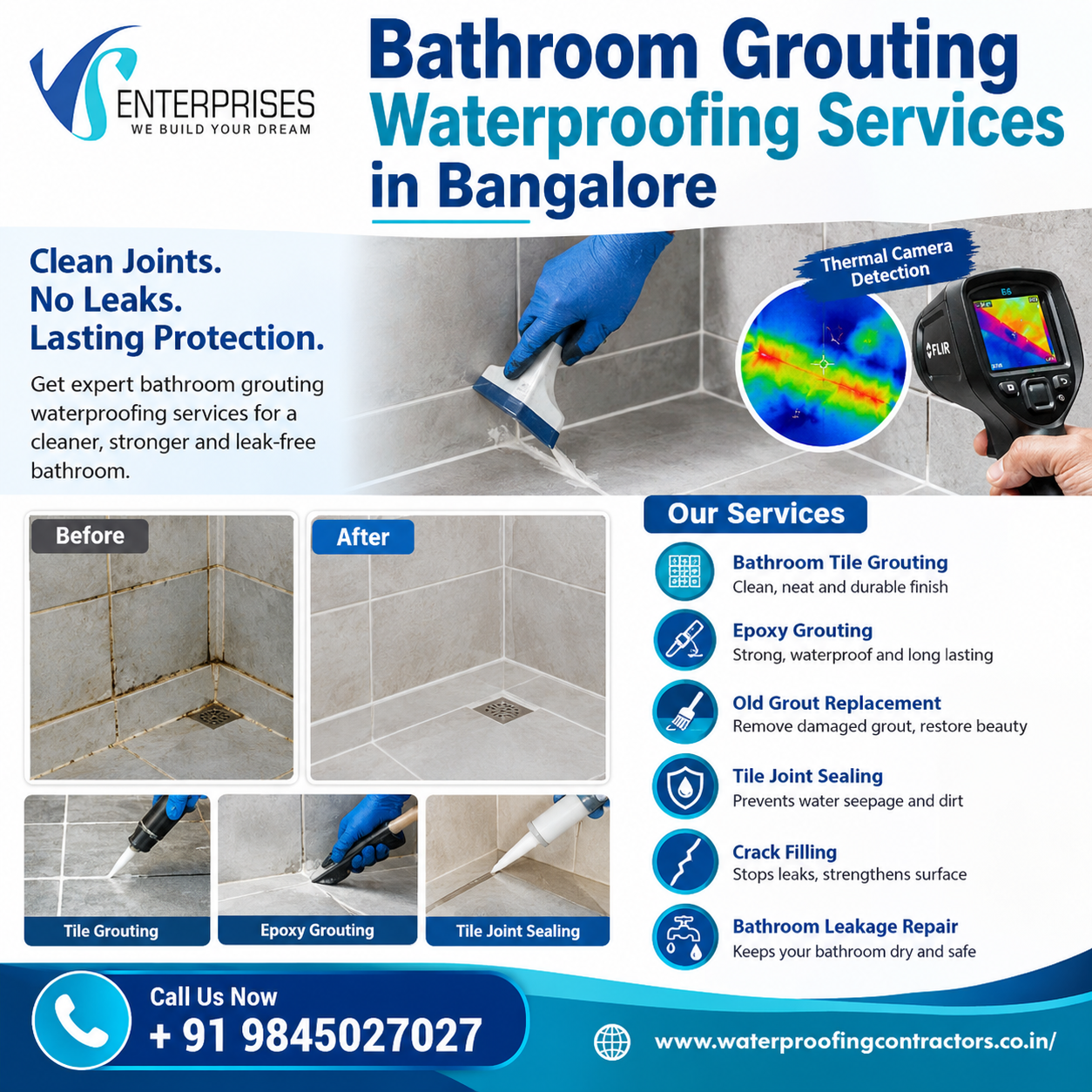  Bathroom grouting waterproofing services in Bangalore