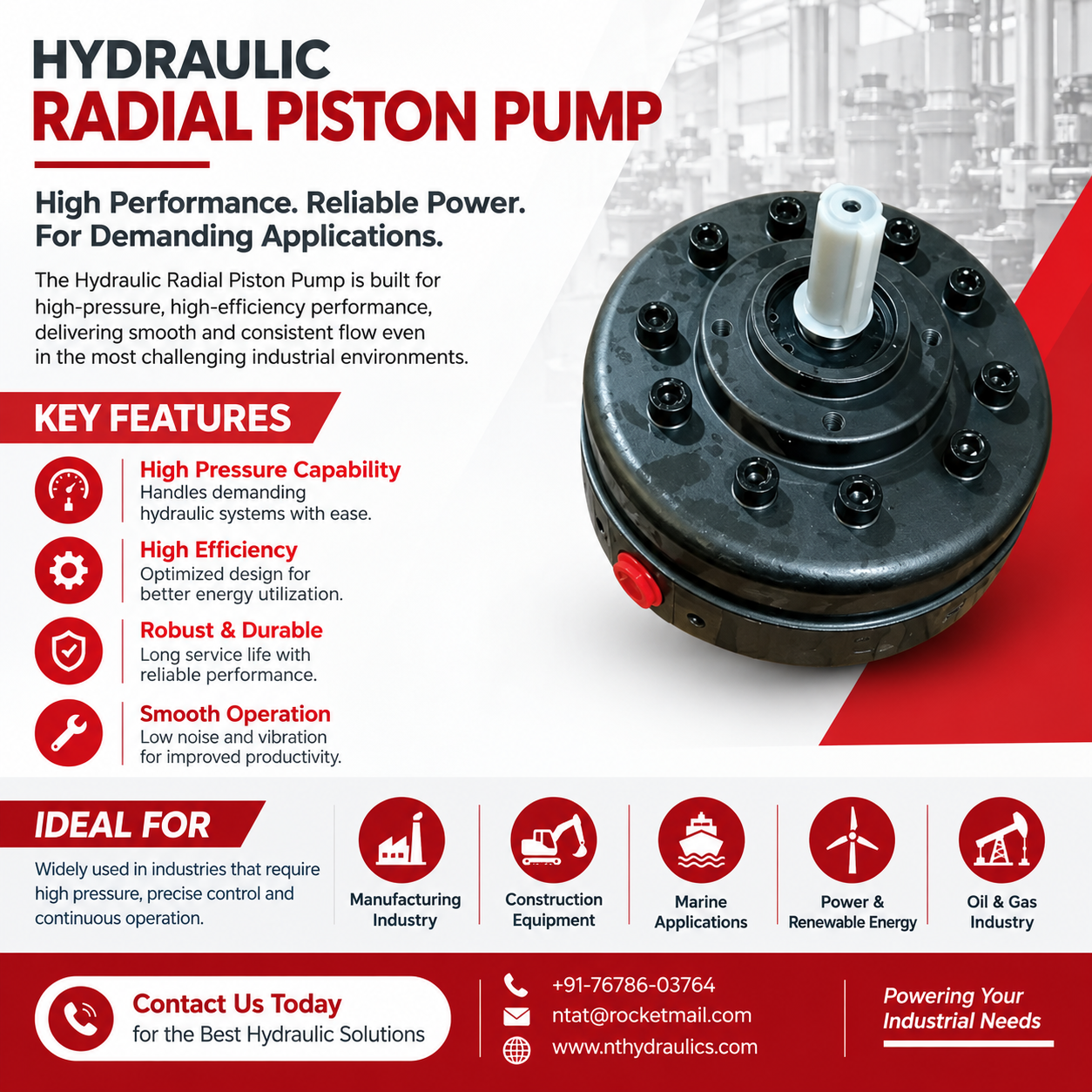  Hydraulic Radial Piston Pump for Industrial Machinery