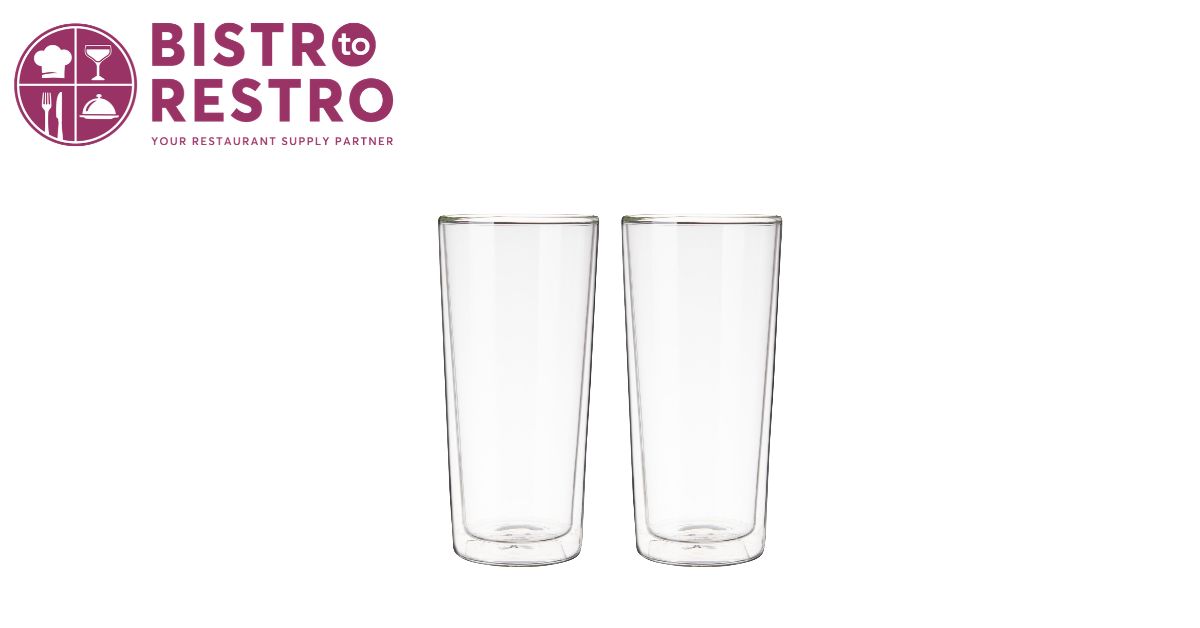  Double Walled Pint Glasses by True for Cold Beverages