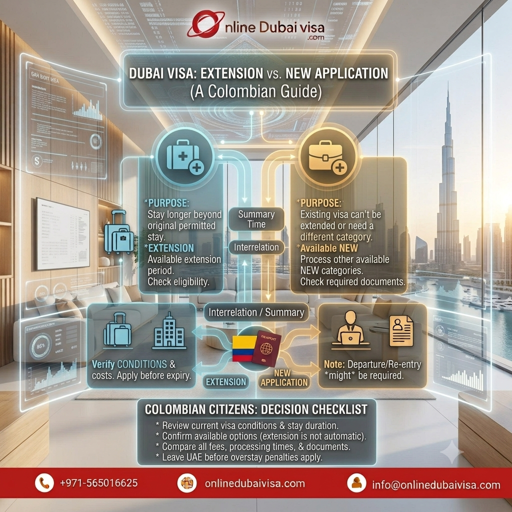  Dubai Visa Extension vs. Applying for a New Visa: What Should Colombians Compare?