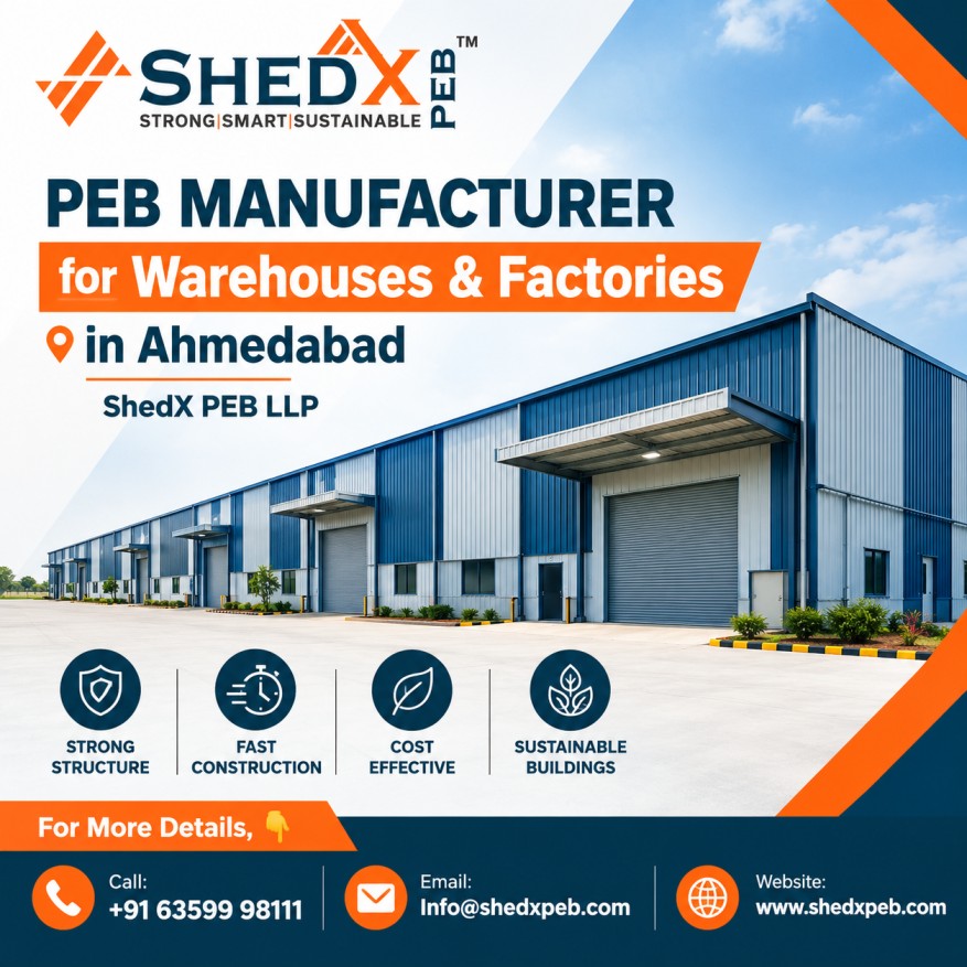  PEB Manufacturer for Warehouses & Factories in Ahmedabad - ShedX PEB LLP