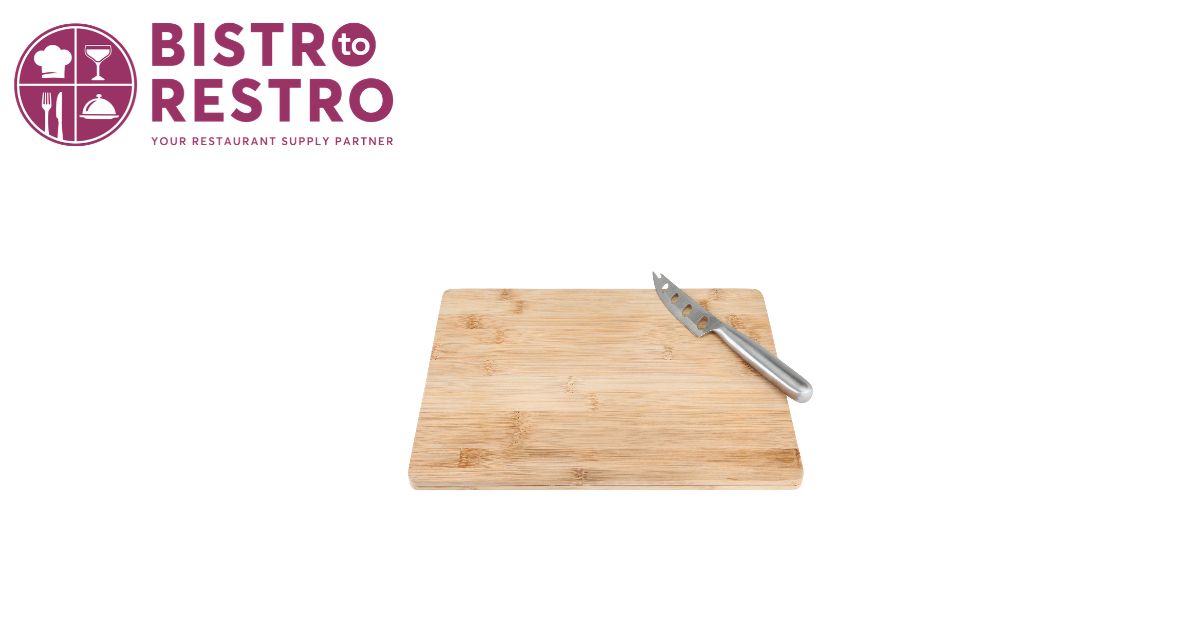  Bamboo Board and Knife Set for Food Preparation