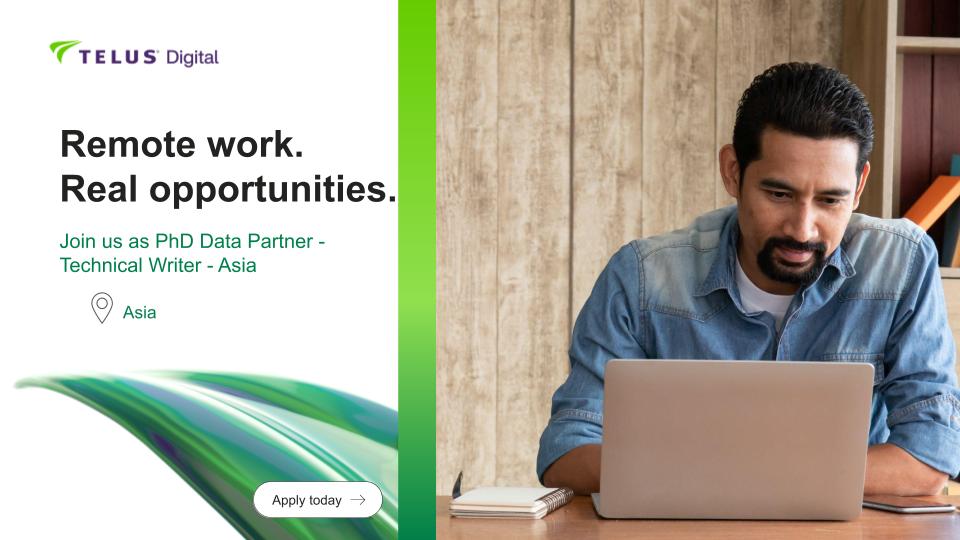  PhD Data Partner - Technical Writer - Asia