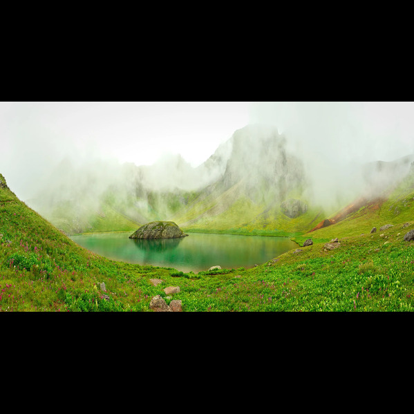  Whispers of Eden | Alpine Lake Wildflower Panorama