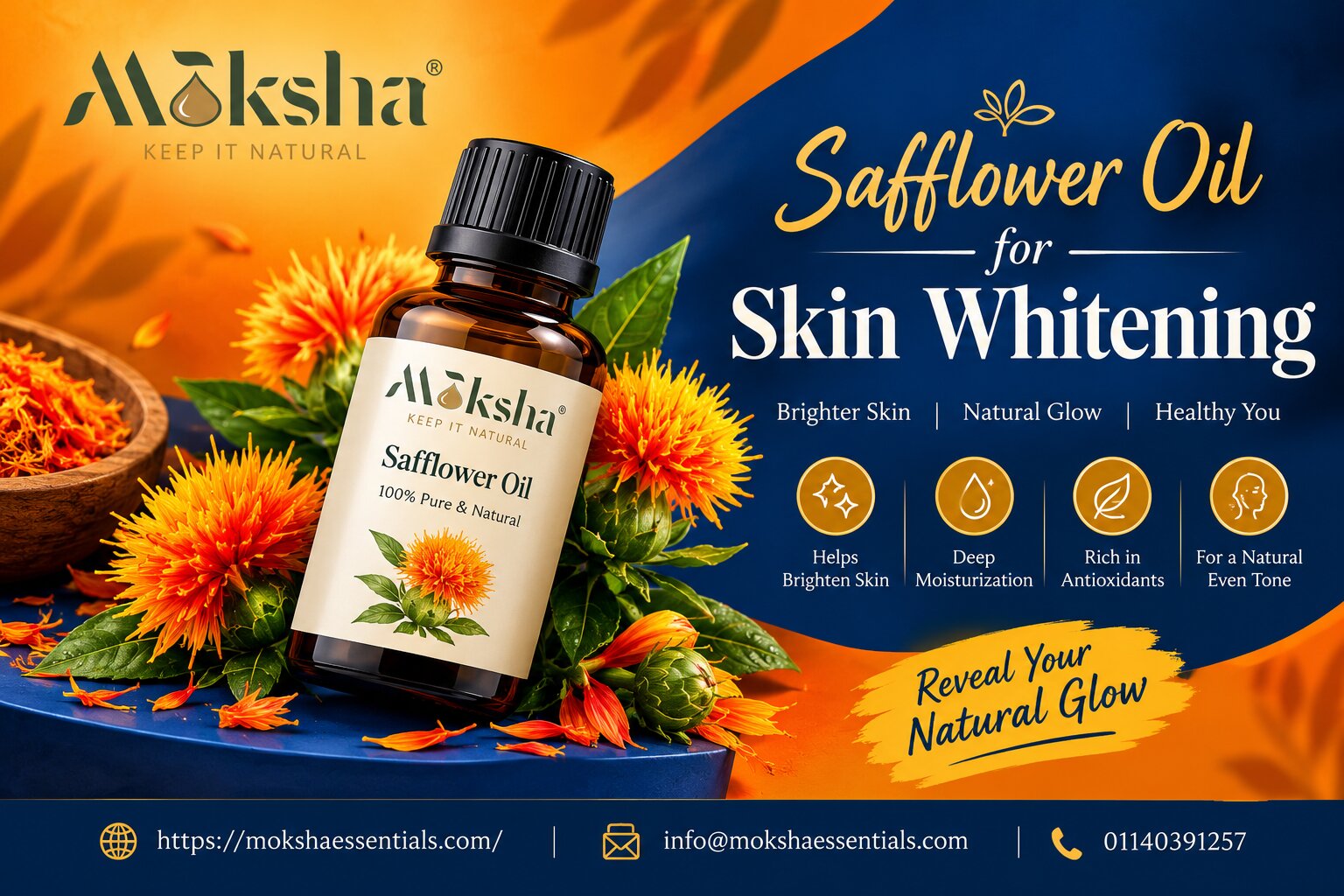  Buy Safflower Oil for Skin Whitening | Moksha Essentials