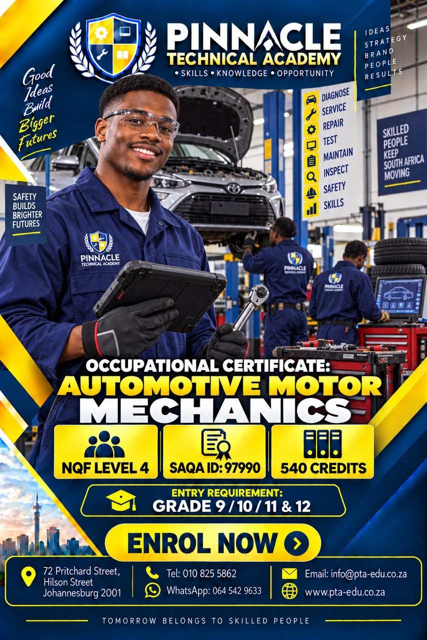  Register for the Motor Mechanics Course at Pinnacle Training Academy