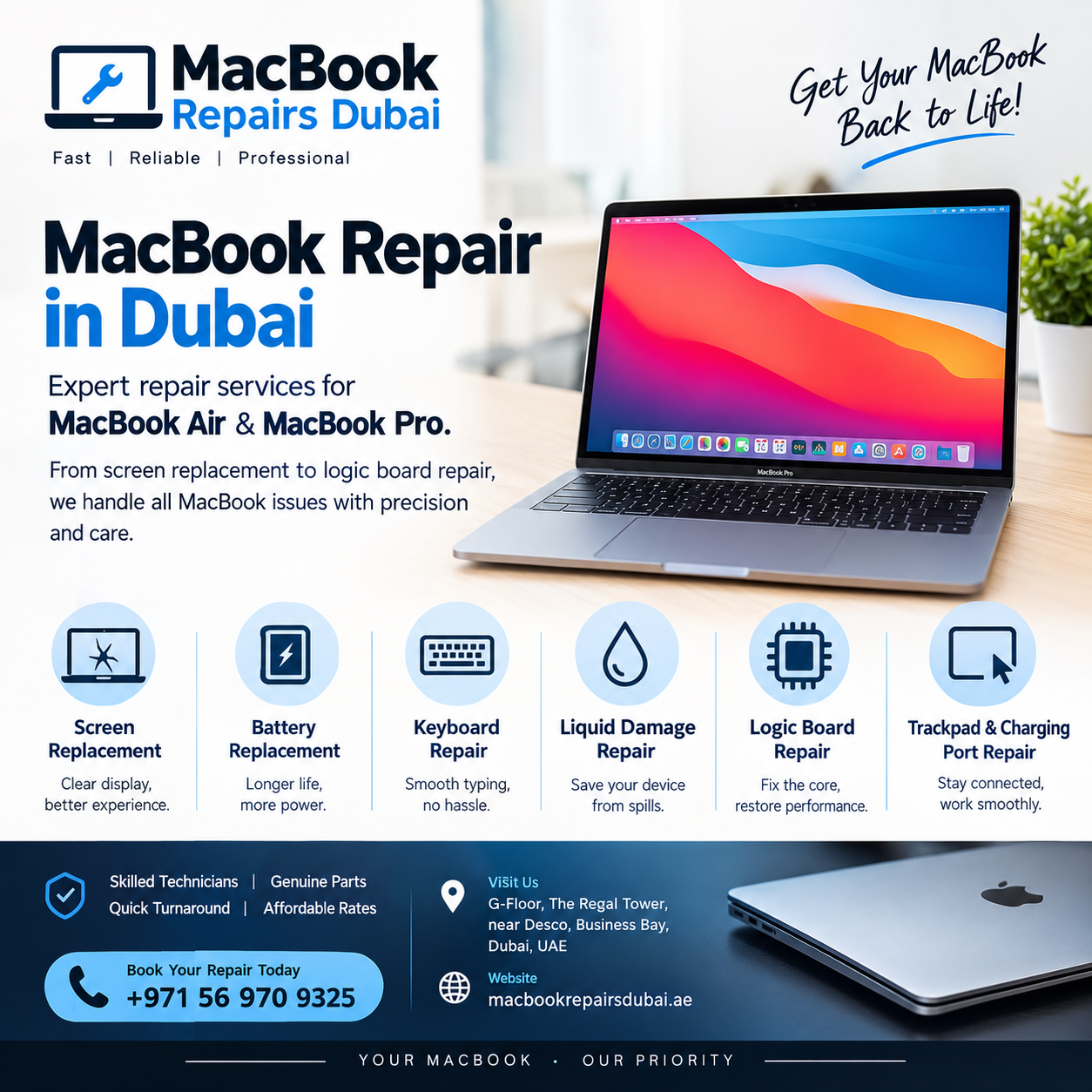  MacBook Repair Services in Al Barsha Call +971569709325