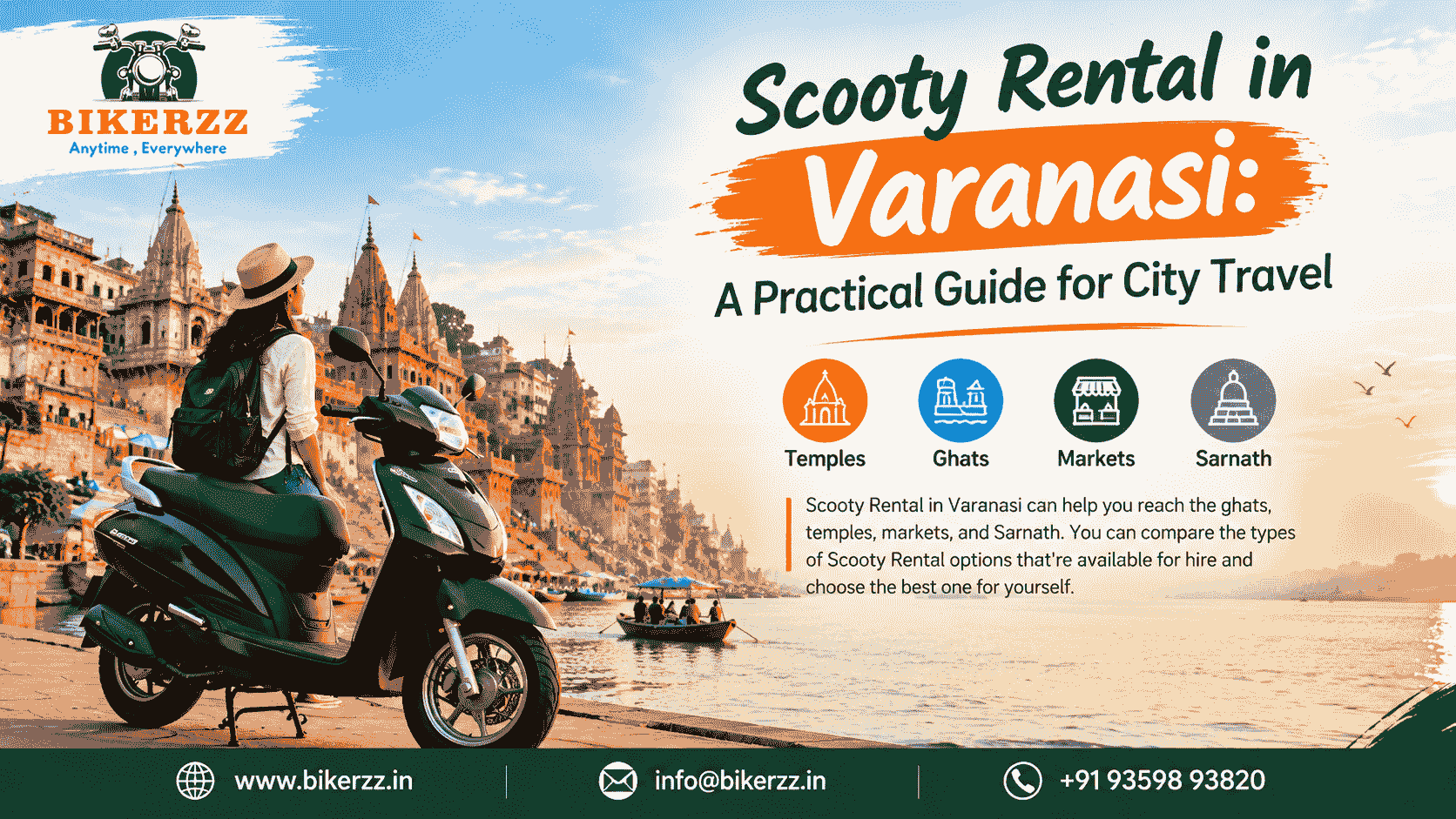  Scooty Rental in Varanasi – Explore the City with Bikerzz