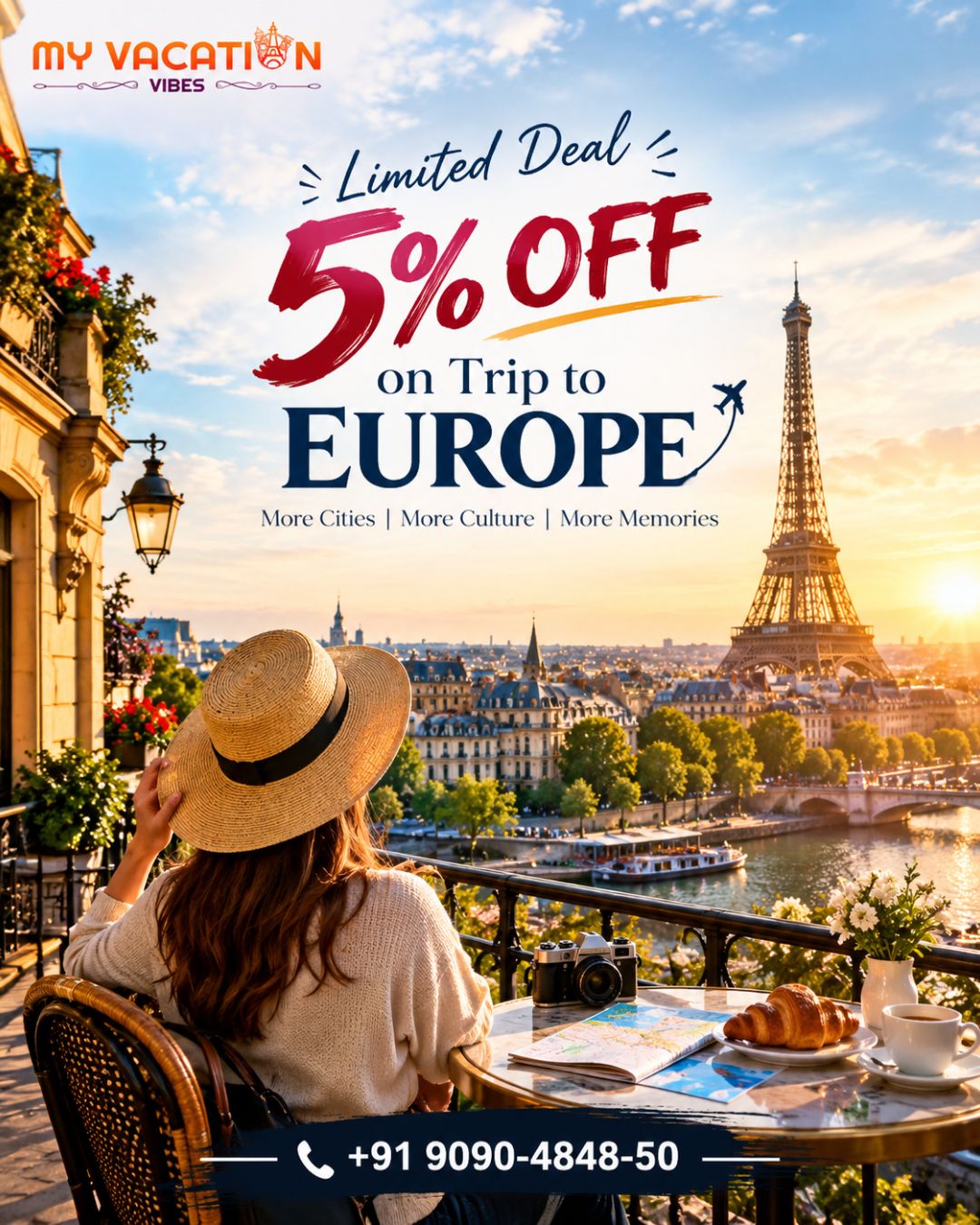  Limited Deal 5% OFF on Trip to Europe – +91 9090-4848-50