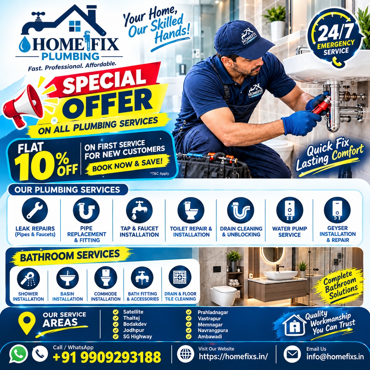  Plumbing Services in Satellite, Ahmadabad | 24/7 Plumber