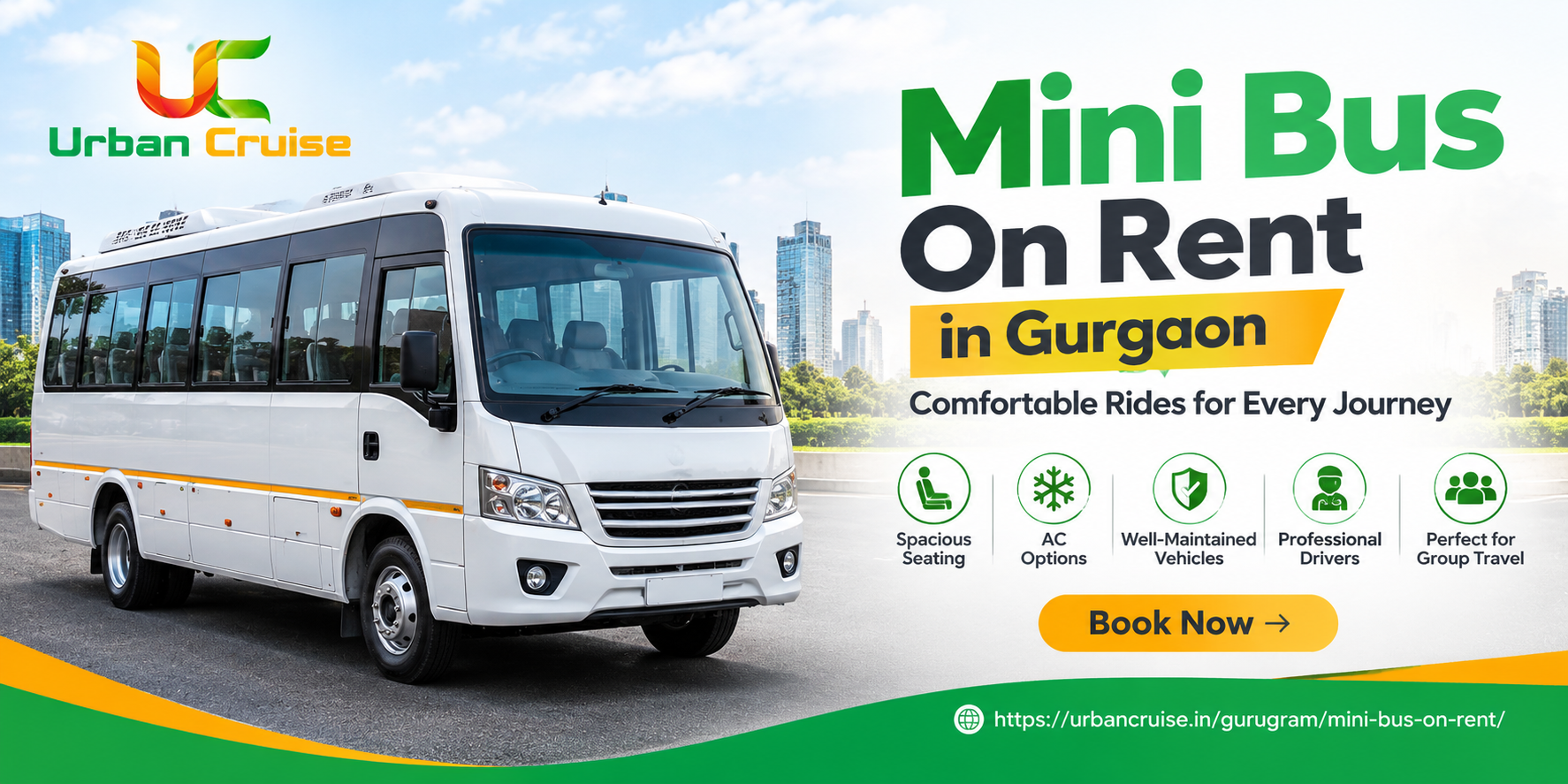  Mini Bus On Rent in Gurgaon | Luxury & Affordable Bus Hire