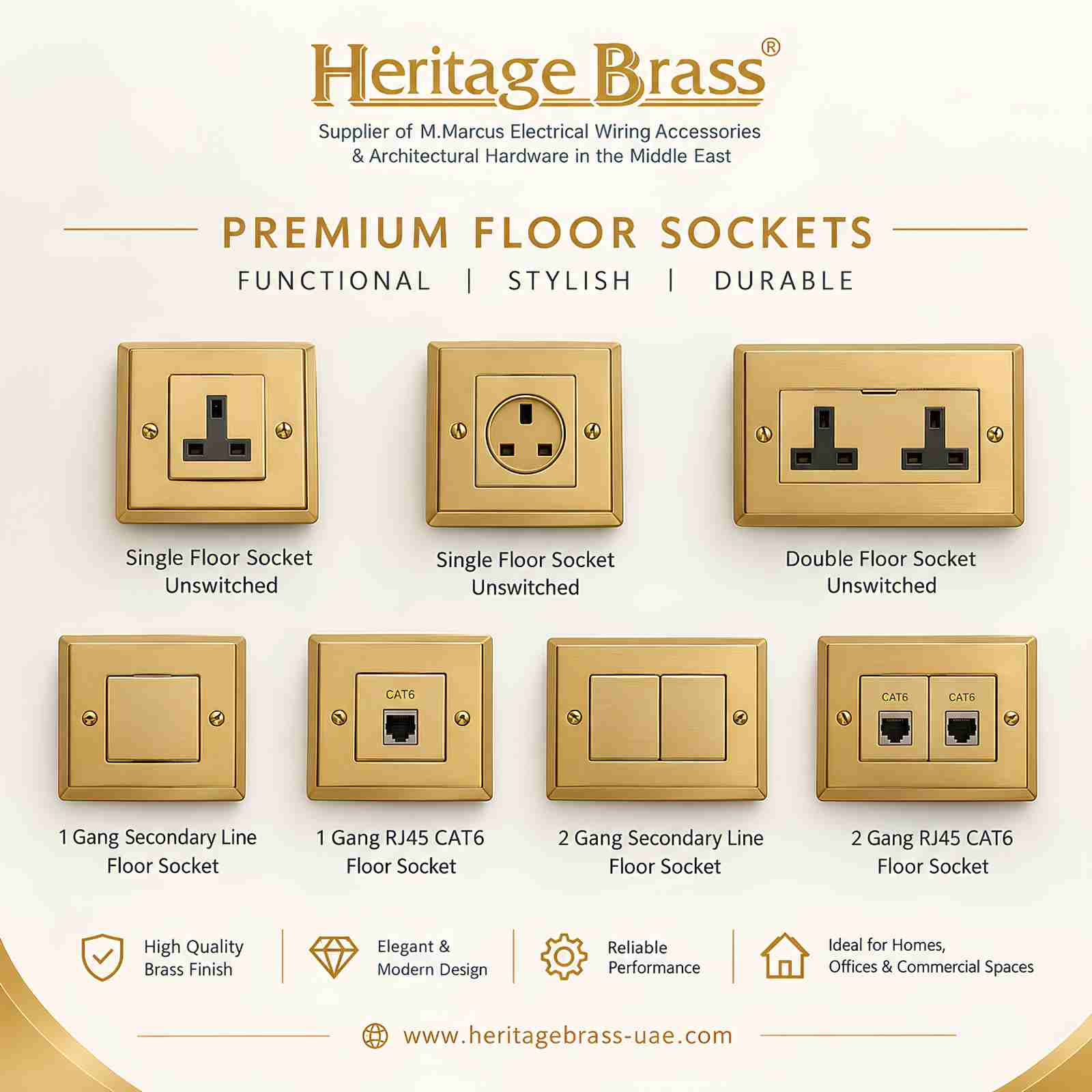 Floor Plug Sockets UAE | Heritage Brass