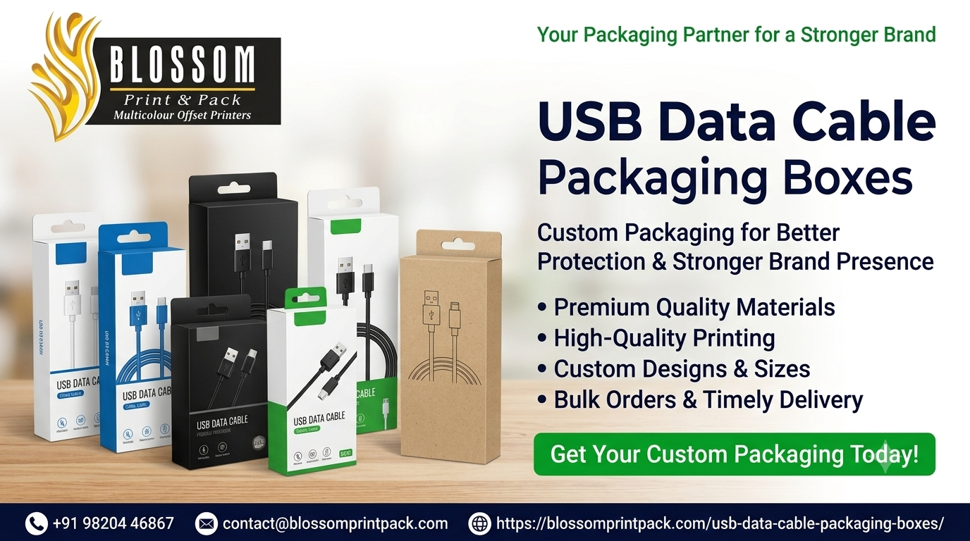  USB Cable Packaging Boxes for Brands and Electronics Businesses