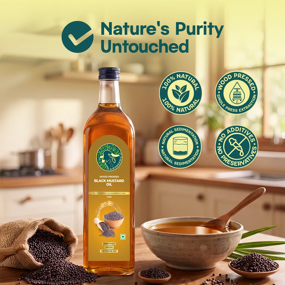  Pure Mustard Oil for Traditional Cooking and Natural Goodness Every Day – GirOrganic