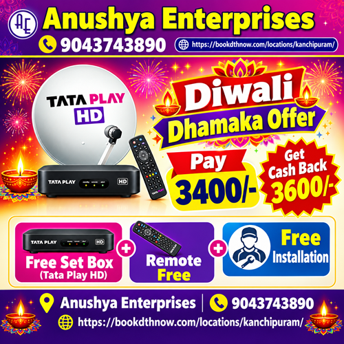  Tata Play HD Connection in Kanchipuram | New DTH Connection & Offers | 9043743890