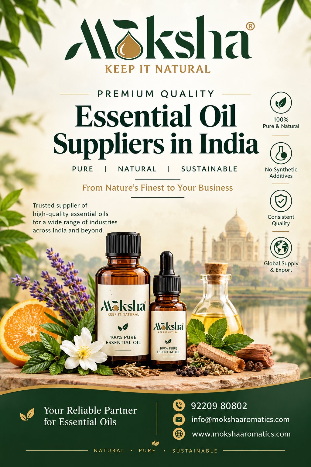  Best Essential Oil Suppliers in India | Moksha Aromatics