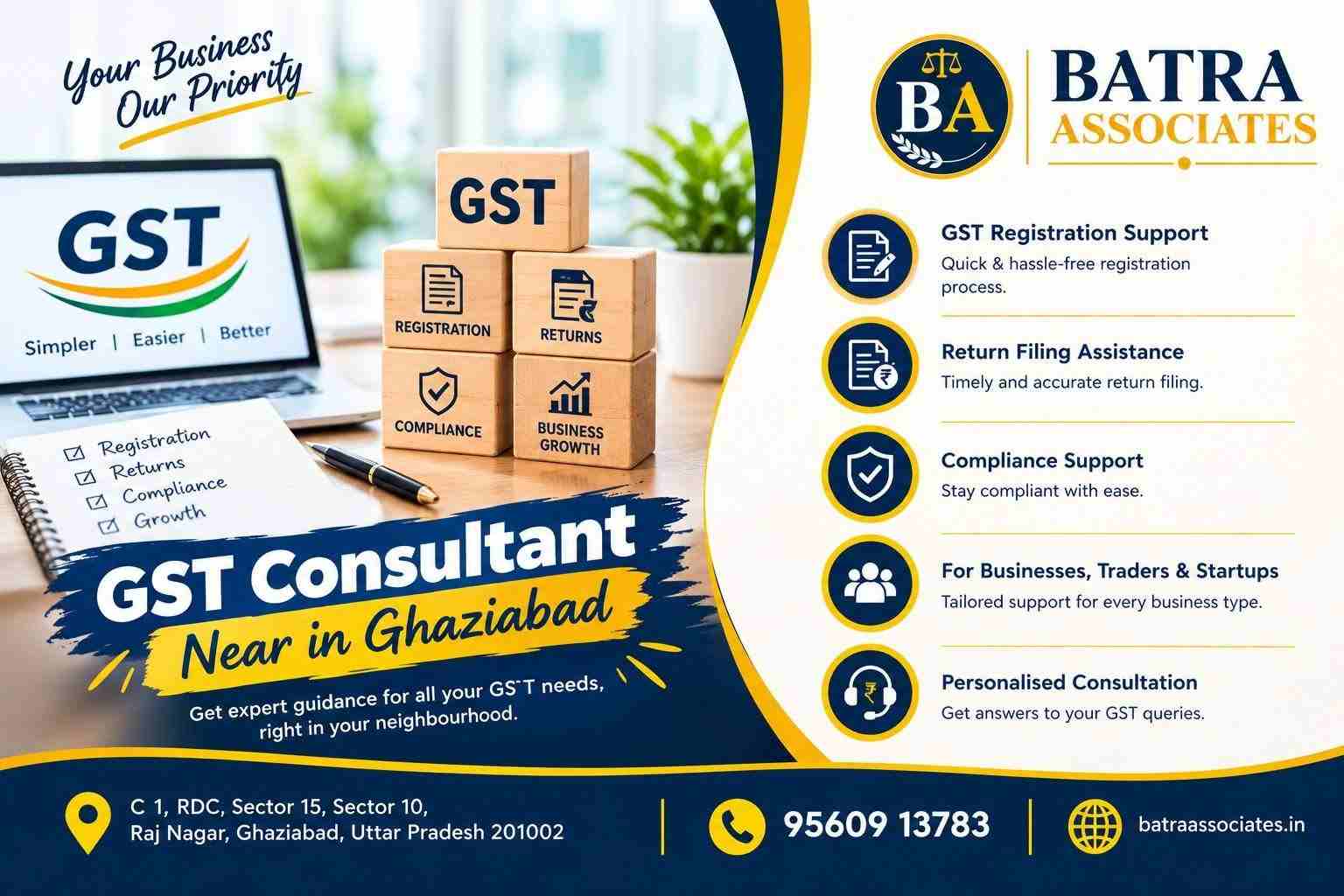  GST Consultant Near in Ghaziabad for Business Tax Support