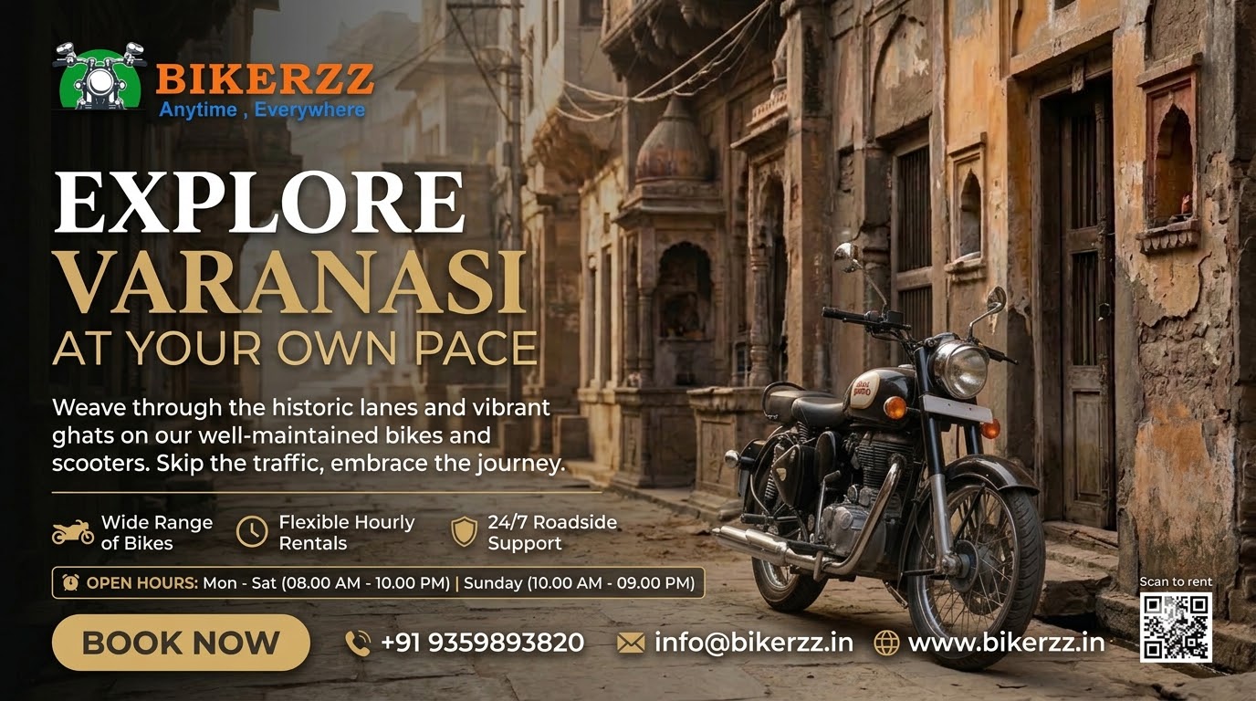 E Scooty on Rent in Varanasi – Explore Temples, BHU & Sarnath