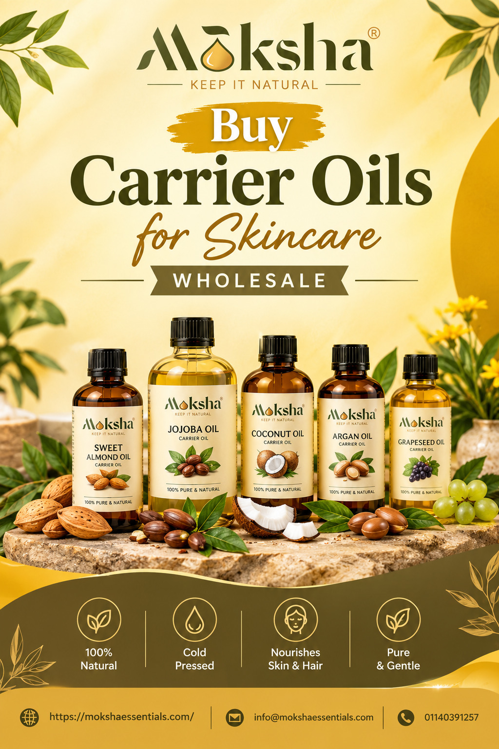  Shop Carrier Oils for Skincare in Wholesale Price | Moksha Essentials