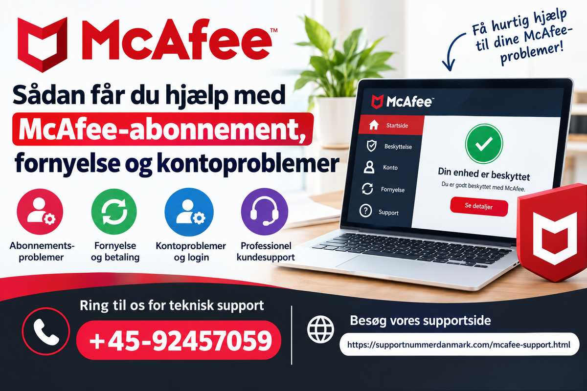  Sådan får du hjælp med McAfee-abonnement, fornyelse og kontoproblemer