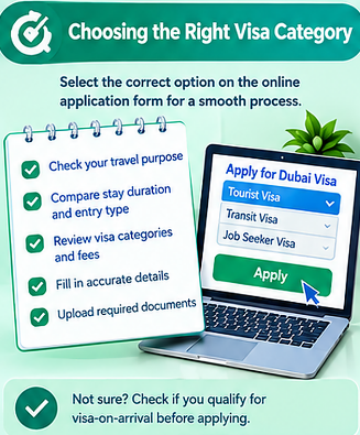  How Can Singapore Citizens Choose the Correct Visa Category on the Online Application Form?