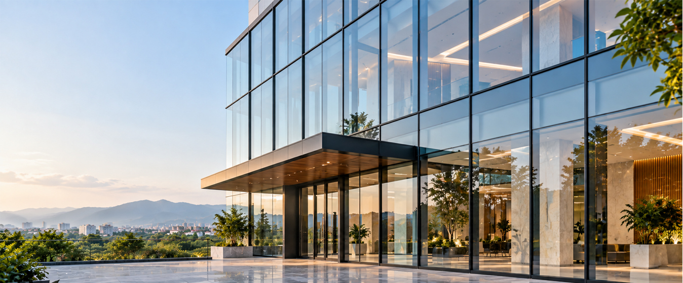  Aluminium Glass Curtain Wall System for Modern Indian Buildings