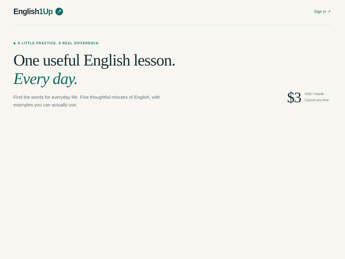  Daily written English practice online, US$3/month