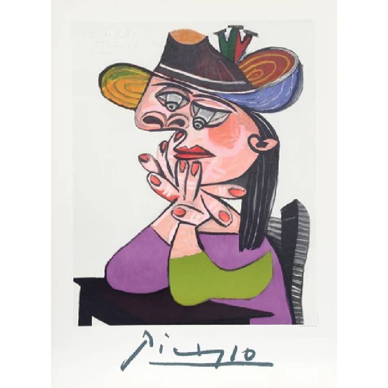  Portrait de Femme à la Robe Verte | 1946 Lithograph