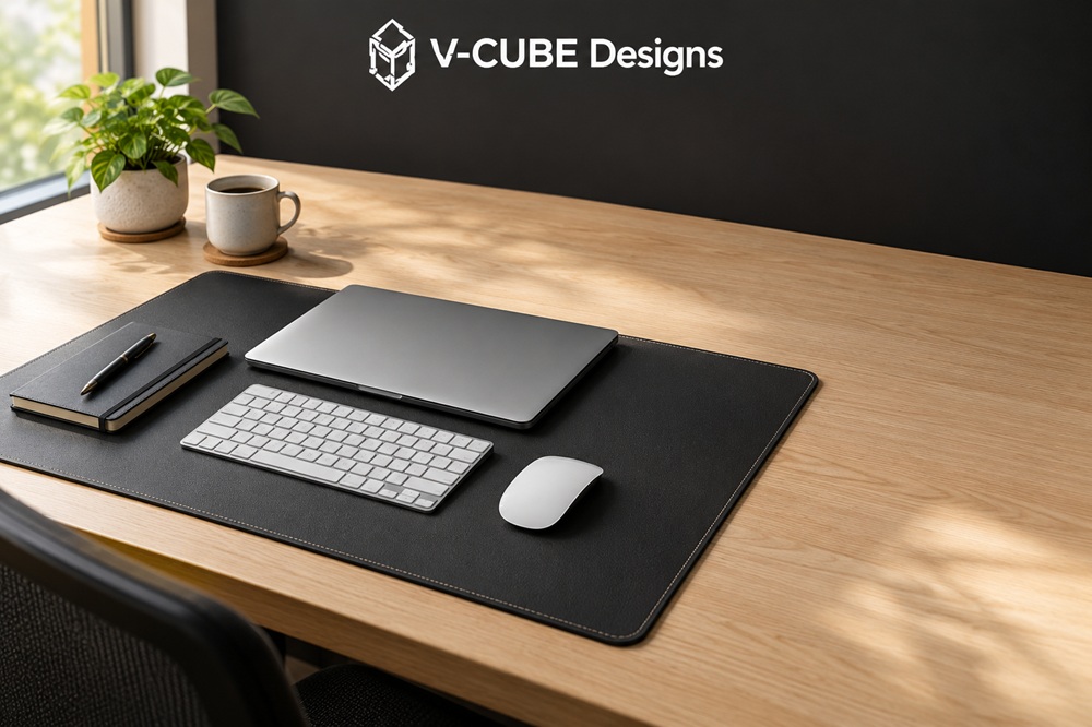  Vegan Leather Desk Mat – 2.4 mm Padded & Water-Resistant